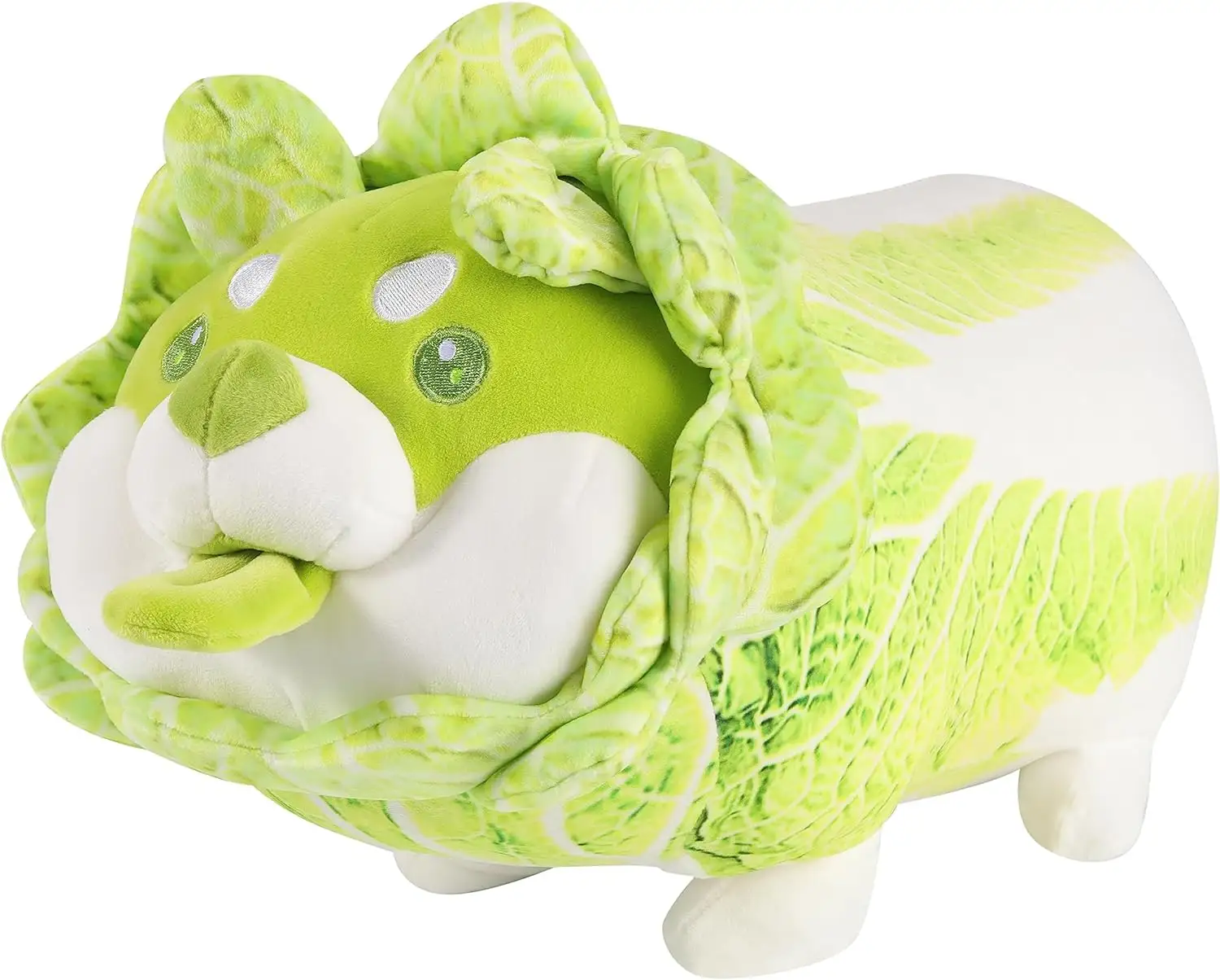 Custom Cabbage Dog Plush Toys Vegetable Dog Toy, 15.7" Cabbage Dog Stuffed Figure, Cute Vegetables Dog Hugging Pillow