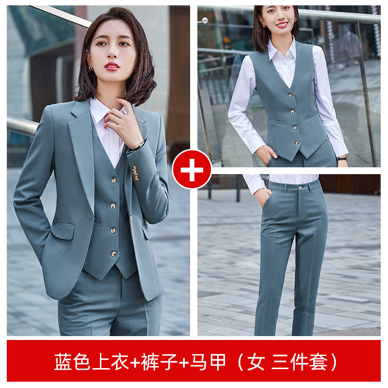 Costume bleu femme + gilet + pantalon