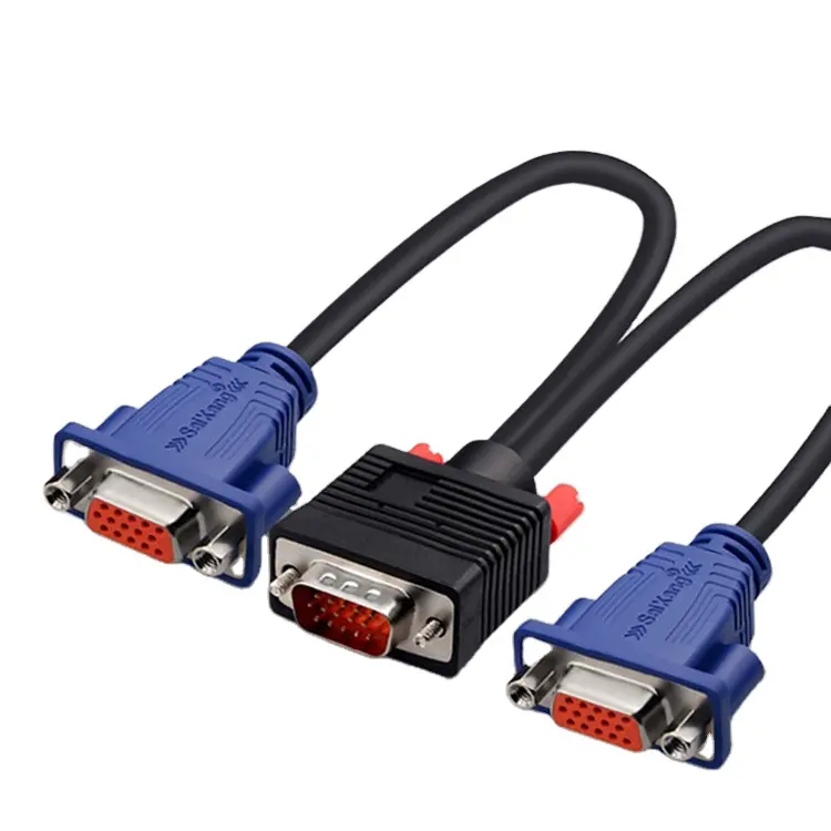 Computer a Doppio 2 Monitor VGA Splitter Cavo Video Y Splitter Due Porte VGA Maschio a Femmina cabe cavo di filo linea di 0.3m