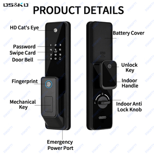 Telecomando biometrico Scanner di impronte digitali per la casa all'aperto in legno digitale più lingue connettività WiFi per l'acciaio