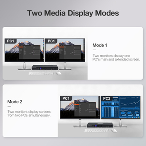 TESmart OEM ODM Dual Monitor <strong>8</strong> in 2 Out EDID Emulators <strong>KVM</strong> Switcher for Office Support RS232 DCCI 4K60Hz IR Remote <strong>KVM</strong> <strong>Switch</strong> - Product Image 4