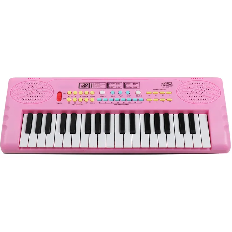 Buon prezzo Multi Color 37 tasti strumenti musicali giocattolo per pianoforte piccolo per bambini con microfono