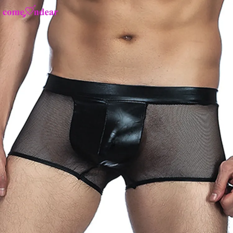 Ropa interior de látex sexy de pvc para hombre, Etiqueta Privada, tentación, talla grande