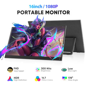 SIBOLAN, Monitor de juegos IPS HDR de 16 pulgadas, pantalla portátil para el cuidado de los ojos, HDMI, 1920X1200, resolución FHD, pantalla de ordenador