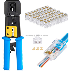 เครื่องมือสำหรับส่งผ่านปลั๊กผ่าน Cat6แบบใช้มือถือเครื่องมือย้ำสายเคเบิลเครือข่าย Rj45เครื่องมือย้ำสาย Cat5e - Product Image 5