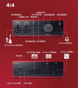 Focusrite Scarlett 4i4 4th Generation 4 <strong>Input</strong> 4 Output USB <strong>Audio</strong> <strong>Interface</strong> Complete Compact Studio Hub Sound Card - Product Image 3