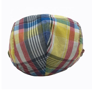 Toptan çok renkli ekose kontrol pamuk Cabbie Soft yumuşak-üst kap Vintage Newsboy kap Ivy şapkalar - Product Image 5