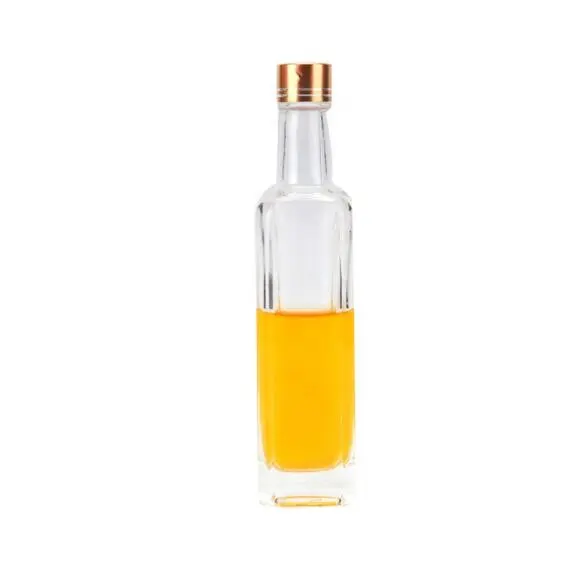 Mini botella de cristal transparente con tapas para bebidas, aceite de oliva, vino, licor, 50ml, venta al por mayor