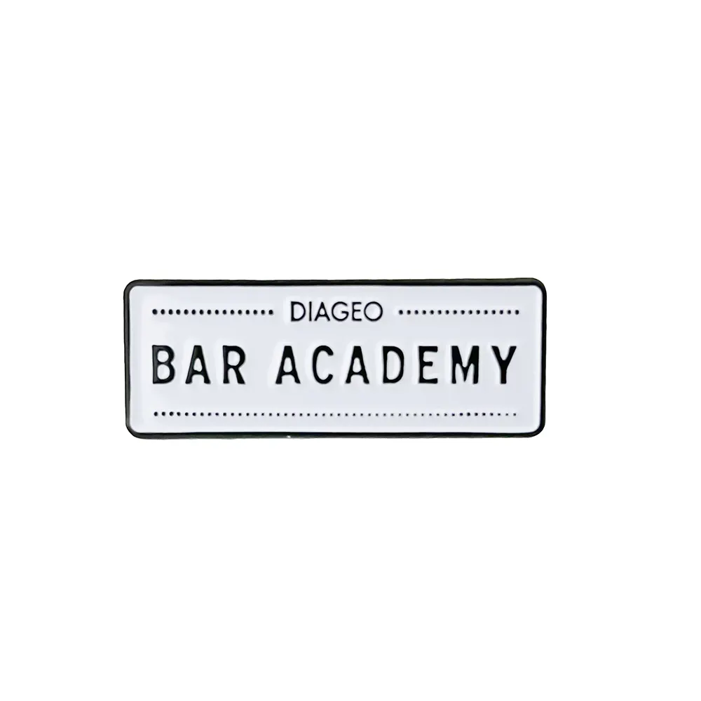 Pasadores de solapa de esmalte suave de Metal, alta calidad, personalizado, DIAGEO BAR ACADEMY, venta al por mayor, nuevo