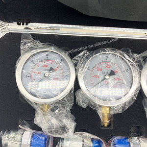 Thủy lực kiểm tra <span class=keywords><strong>Gauge</strong></span> Kit với 10/25/40/60 Mpa Đồng hồ đo với bạc Hợp kim nhôm đo áp suất Bộ - Product Image 5