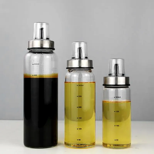 Grosir Botol <span class=keywords><strong>Dispenser</strong></span> Minyak Zaitun <span class=keywords><strong>Dispenser</strong></span> Minyak Baja Tahan Karat dan Botol Wadah Minyak Zaitun Kaca untuk Memasak BBQ