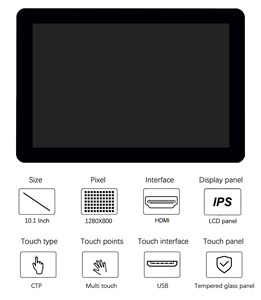 10.1英寸1280*800 ips屏幕高清MI/USB接口tft液晶触摸屏显示模块 - Product Image 6
