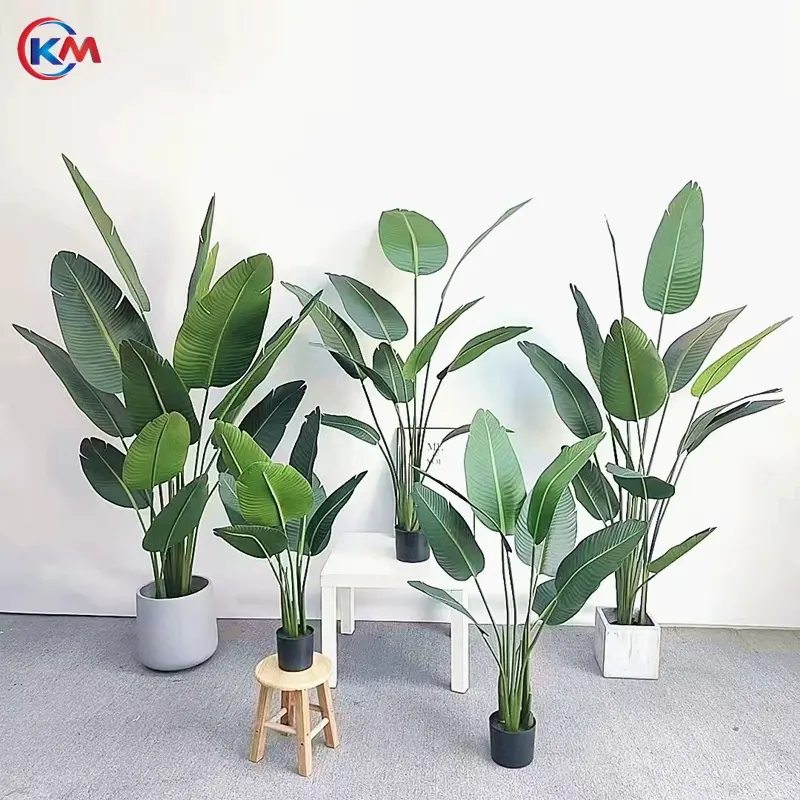 Árvore de Banana Viajante Artificial 120/160/180/210 cm Plantas de Banana Viajante Artificial Árvore para Interior