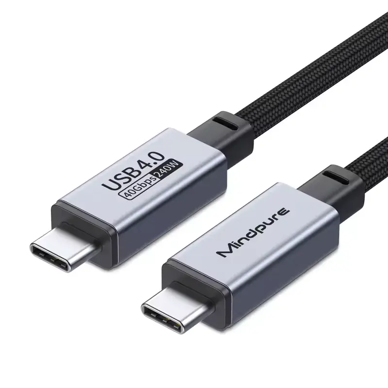 Mindpure Usb4 Câble Transfert de données 5A 240W USB C PD Thunderbolt4 Usb3.2 USB Thunderbolt 3 4 Câble 8K Vidéo 40gbps pour Iphone 15