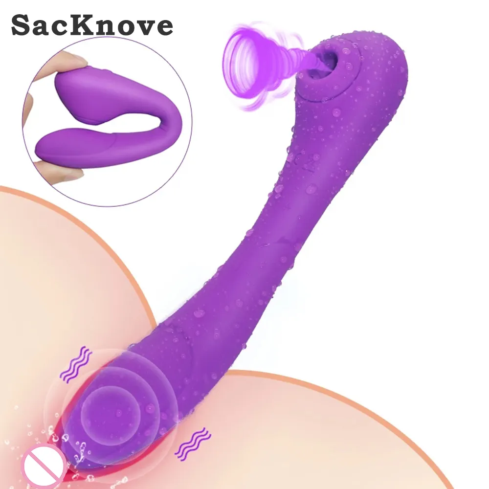 SacKnove NOUVEAU Adulte Couples Femelle Érotique Flexible Sucker Stimulateur Vaginal Point G Clitoris Sucer Vibrateur Sex Toy Femmes