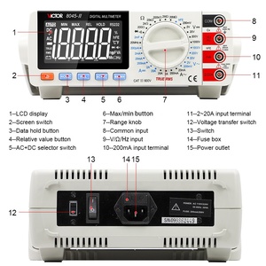 VICTOR VC8045-II高精度ホワイト格安デスクトップ桁DMMデジタルマルチメーターTrueRMS DC AC 1000V20Aメーター - Product Image 4