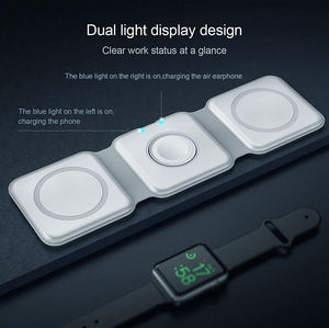 15W hızlı şarj manyetik katlanır 3 1 kablosuz şarj iPhone15 için 14 13 Pro Apple Watch9 8 7 6 5 AirPods Samsung Galaxy tomurcukları - Product Image 3