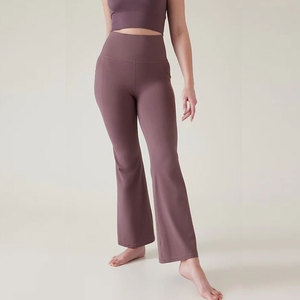 Entrenamiento <span class=keywords><strong>Super</strong></span> Stretch Mujeres Cintura alta Flare Leggings Venta al por mayor Bota Pierna Flared Fitness Yoga Pantalones