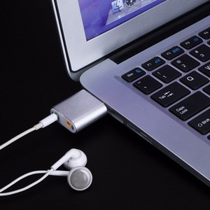OEM优质外部铝合金USB接口声卡7.1通道音频接口输入声卡