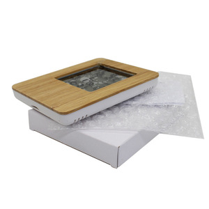 美国乡村多功能温湿度显示带微笑的竹木液晶时钟 - Product Image 3