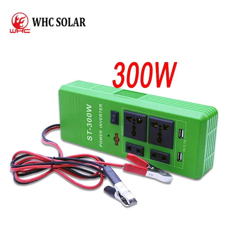 WHC portátil de 12V DC a 220V AC con USB cargador de batería de alta frecuencia de Mini energía Solar hembra inversor para la casa inversor 300W