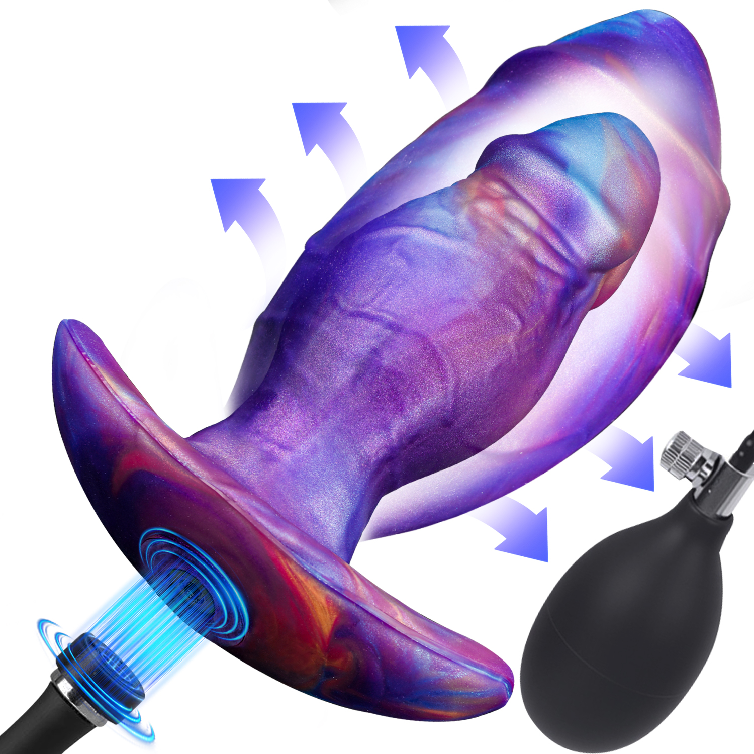 Magnetic Inflatable anal plug-Mixed color