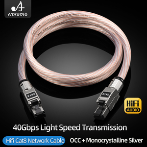 ATAUDIO High-Performance Cat 8 2000MHz Ethernet Cable Hifi Network Cable Copper Silver RJ45 40Gbps for Communication Cables - Product Image 4