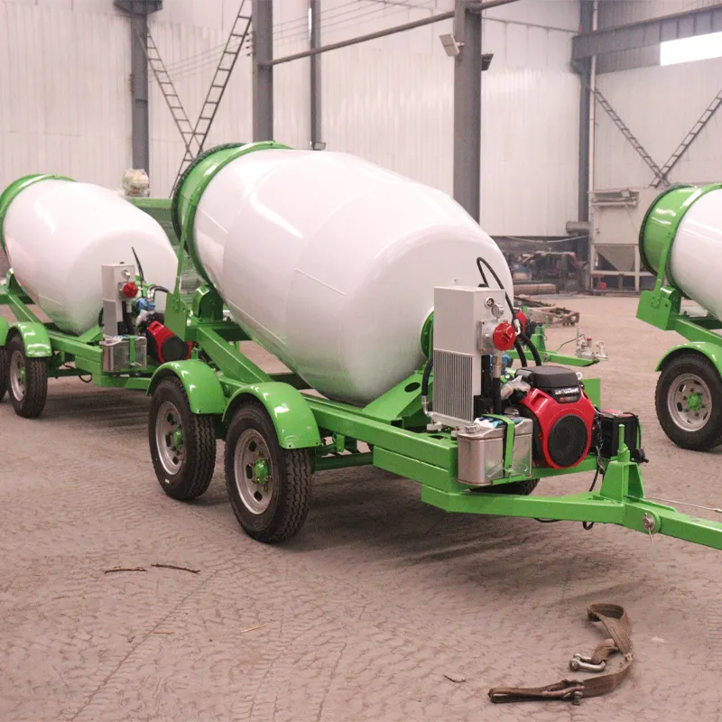 Tự tải trộn bê tông Tank 37hp EPA động cơ xi măng Mixer tùy chỉnh Trailer