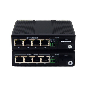 Transceptor Industrial RS485 a Ethernet de fibra de datos, convertidor de medios con 4 Gigabit 10/100/1000Mbps, Puerto RJ45, módem óptico - Product Image 6