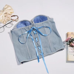 איש בוער מיני Bustier שחקנית בלהקה למעלה חזייה להשתולל, Clubwear ריינסטון למעלה, סמבה חזייה