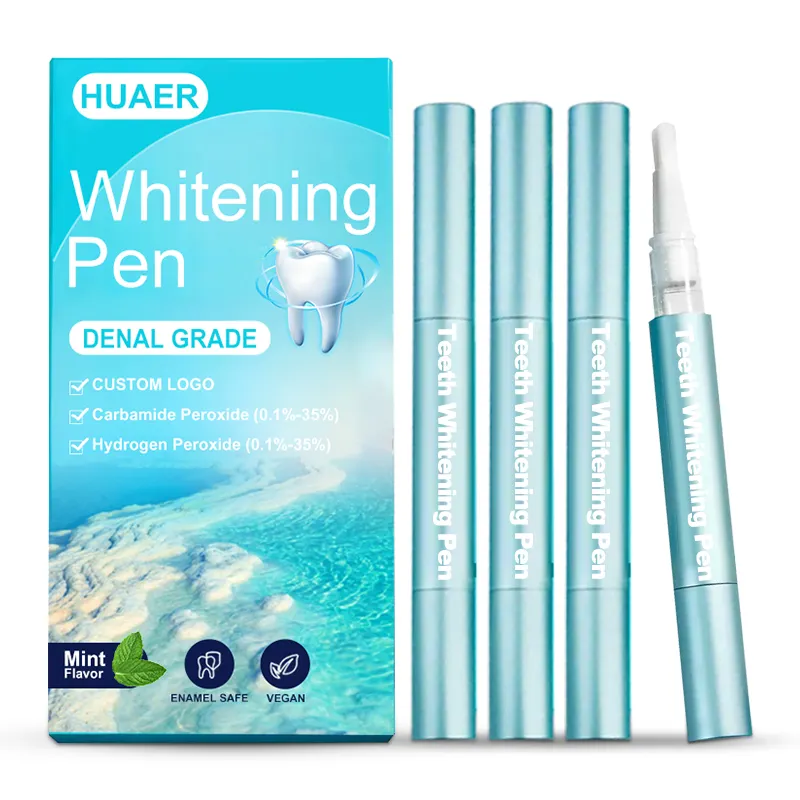 Aufhellung Zahnstift Hersteller 4 ml individuelles Logo 16% Hp 44 Peroxid-Blendgel weiße Schachtel V34 Zahnwhellen-Stifte Großhandel