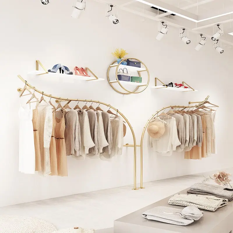Nieuwe Lichte Luxe Commerciële Meubels En Kleding Winkel Muur Gemonteerde Kleding Display Hanger