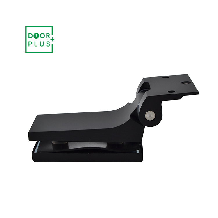 Doorplus European Matte Black Aluminum Hinges Office Frameless Swing Glass Door Pivot Hinge Wall To Glass Door Hinges