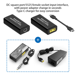 Laptop PD 65W <strong>Power</strong> Multifunction Converter DC5.5 Female to TYPE-C <strong>Adapter</strong> Square Port to <strong>USB</strong>-C Converter - Product Image 4
