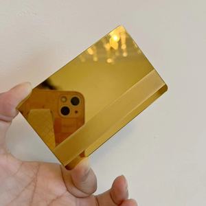 可定制24 k镜面黄金空白金属信用卡蚀刻签证借记卡空白卡带磁条金卡