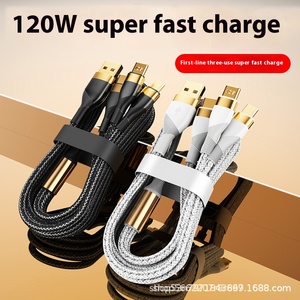 3-in-1 altın kaplama hızlı şarj kablosu Android tip-c ile uyumlu iPhone için Apple için Huawei telefonları 5V mobil güç Ca