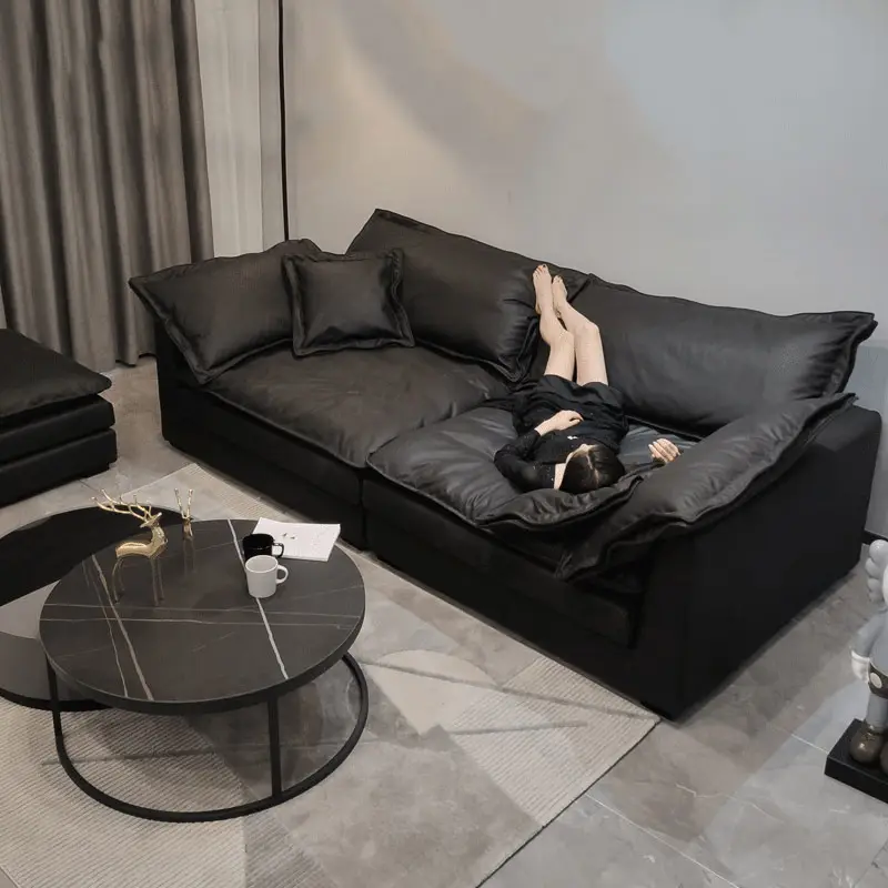 Asiento de PU de diseño moderno, juego de muebles, sofá de relleno de esponja de alta densidad, barato