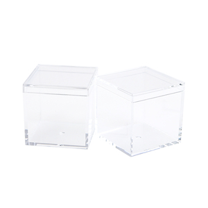 Clear Acrylic Plastic Square <strong>Cube</strong> Small Acrylic Box with Lid Storage Mini Acrylic <strong>Boxes</strong> Square Display Box Organizer Containers - Product Image 3