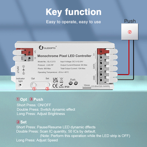 Gledopto <span class=keywords><strong>2025</strong></span> Hot đơn sắc pixel Led điều khiển 7 hiệu ứng động 2.4 Gam RF <span class=keywords><strong>DC5</strong></span>-<span class=keywords><strong>24V</strong></span> điều khiển từ xa Dimmer tự động hóa nhà - Product Image 2