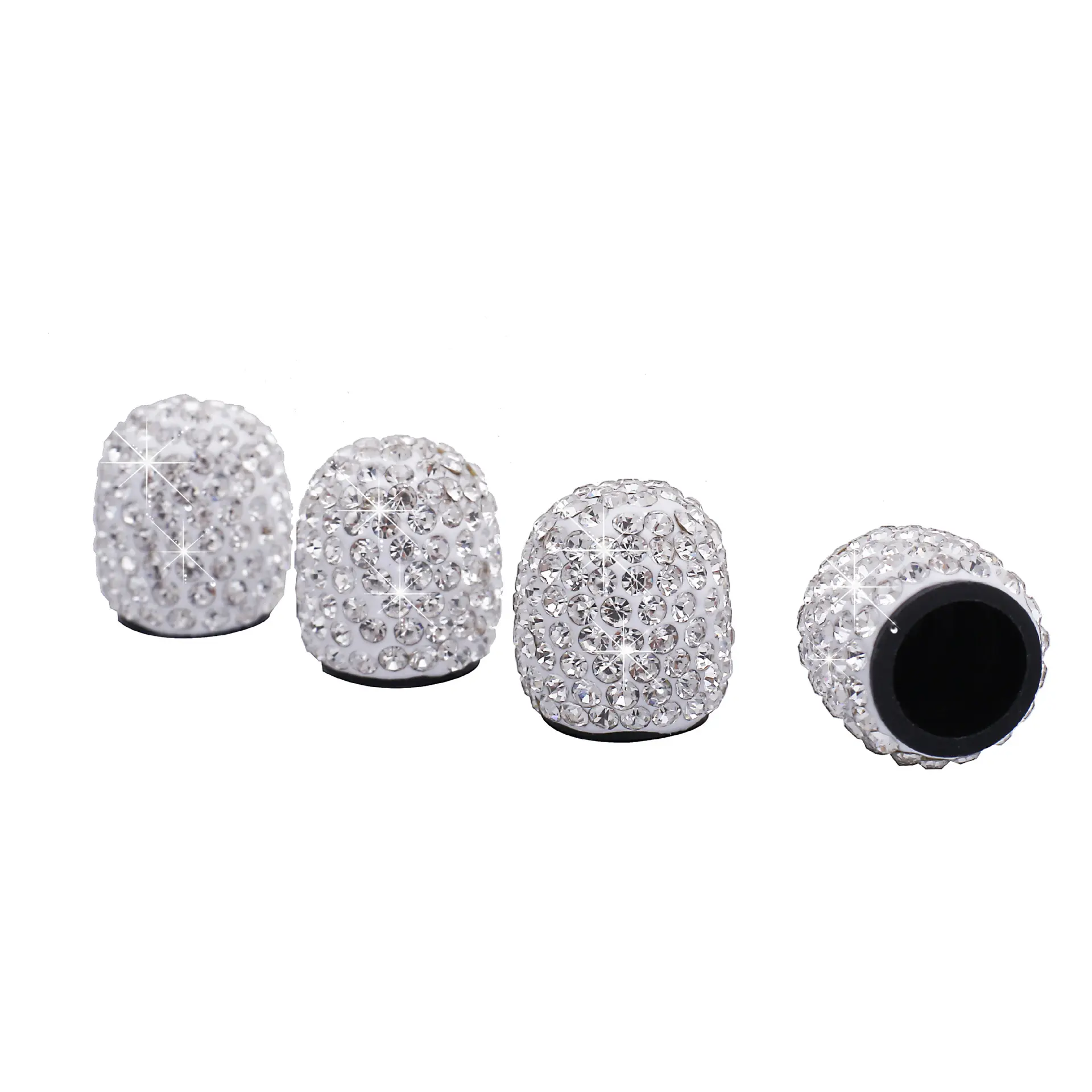 4 pz/set Bling tappi dello stelo della valvola del pneumatico del diamante tappi del coperchio della valvola del pneumatico della ruota dell'auto universale con strass di cristallo