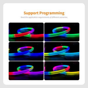 D16 DC24V IP67 Digital <strong>Led</strong> Neon Strip 270 Degree Luminous RGB Magic Light Effect Color Gradient Flexible Silicone Neon Light - Product Image 4