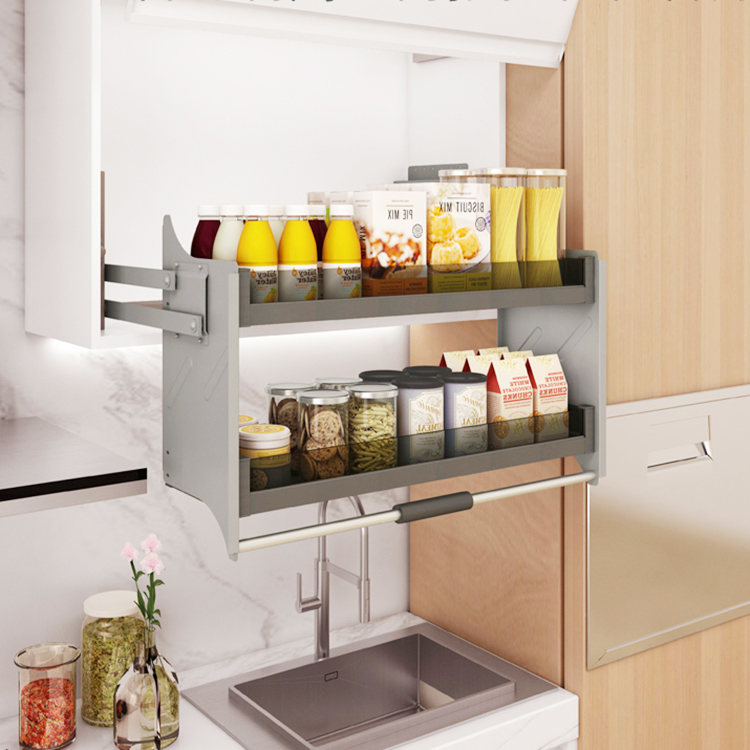 Stainless Steel Kitchen Lift Pull Down Basket Kitchen Elevator Basket