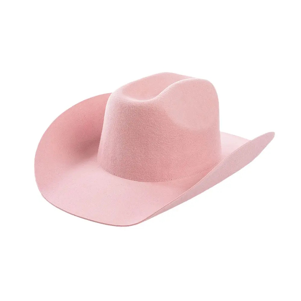 Meilleure qualité prix usine 100 pour cent australien laine castor en gros feutre Cowboy corps femmes rose Fedora chapeaux