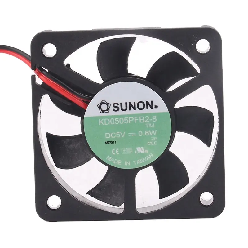 SUNON 12V 24V 48V DC5V 0.6W EC AC 50X50X10MM 5CM 5010 الصامت 2 الأسلاك الصناعية التدفق المحوري المزدوج الكرة KD0505PFB2-8 مروحة التبريد