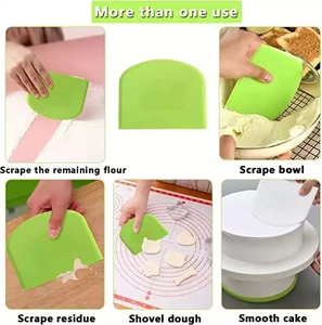 เครื่องขูดชามแป้ง,ที่ตัดแป้งม้านั่งพลาสติกที่ขูดอาหาร PE สำหรับเครื่องมือทำไอซิ่งฟองดองเค้กแป้งขนมปัง - Product Image 6