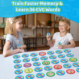 Пользовательские CVC Word Memory чтение Логопедия обучающие игрушки для дошкольного обучения мероприятия круговые флэш-карты - Product Image 2