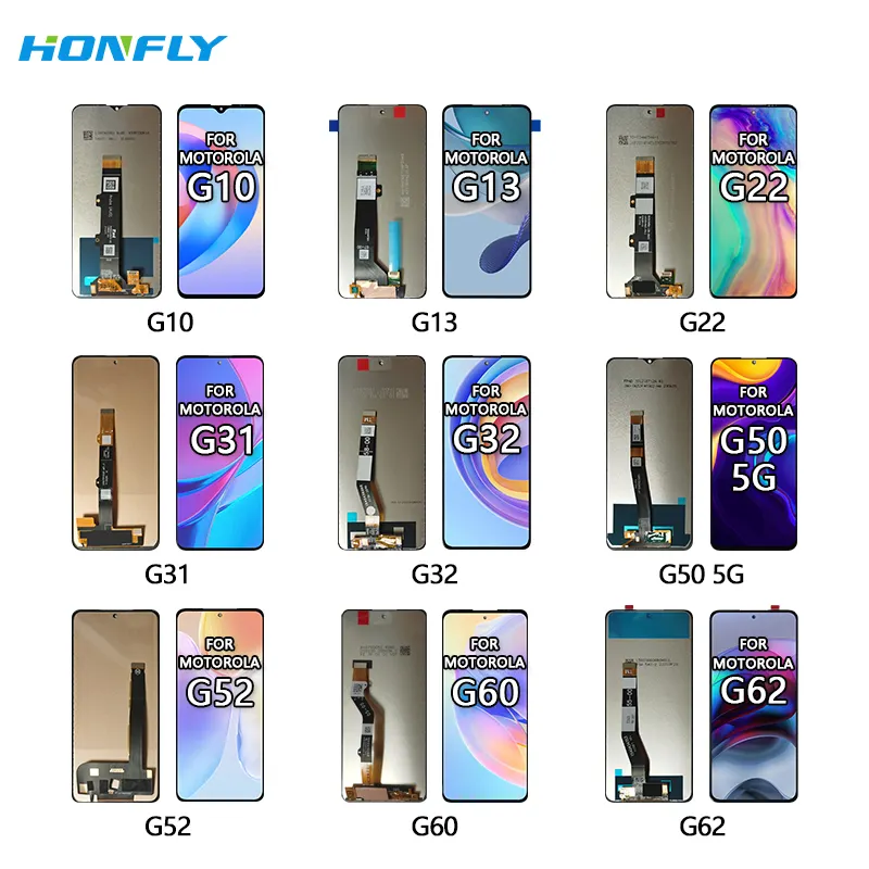 Honfly мобильный телефон lcds для motorola moto g10 g13 g22 g31 g32 g50 5g g52 g60 g62 сенсорный ЖК-дисплей в сборе