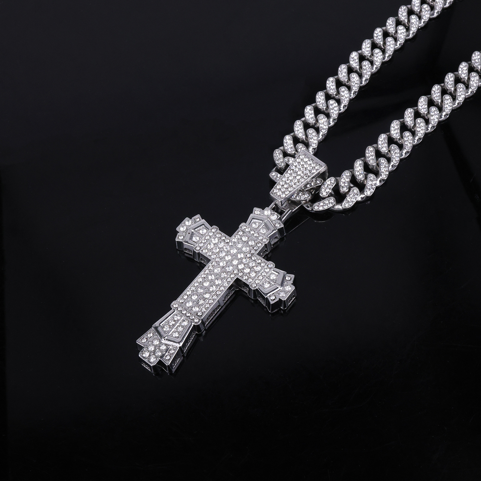 Silver Pendant+60cm Cuban Chain