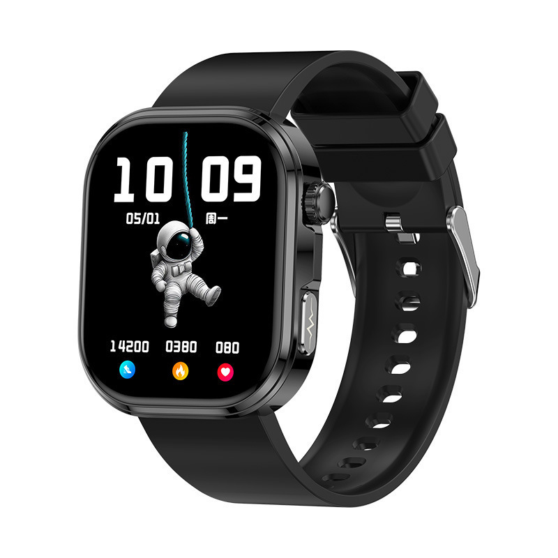 Black silicone watch strap