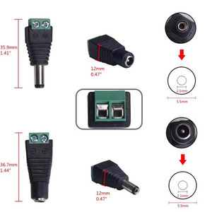 Female Male <strong>DC</strong> Connector 5.5mm*<strong>2.1mm</strong> <strong>DC</strong> <strong>Jack</strong> 5V 12V <strong>DC</strong> Power Connector for LED Strip Light CCTV Camera AC Adapter - Product Image 5